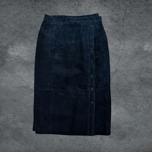 Vintage 80's Leather by Wilsons Snap Front Wiggle Skirt